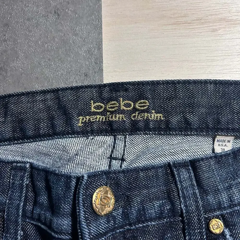 Bebe Premium Denim Women's Dark Wash Bootcut Jeans Made in USA Size 30